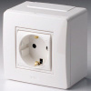 Коробка в сборе с силовой розеткой, белая DKC
