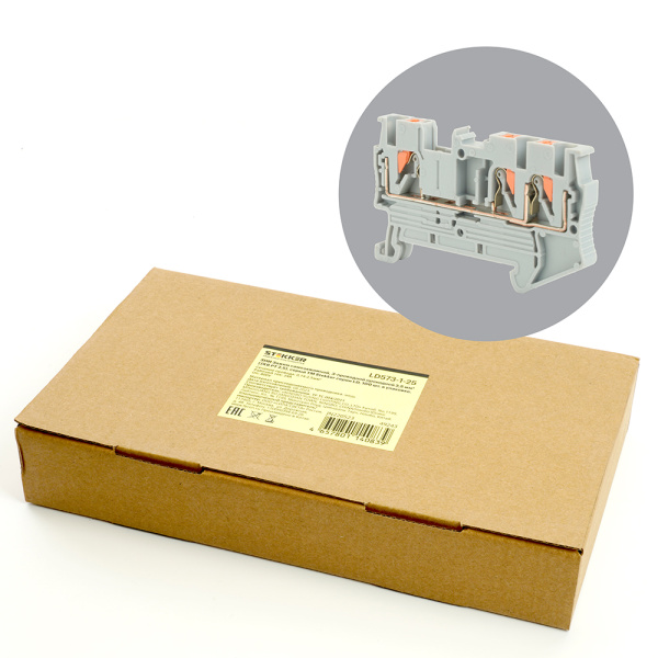 Зажим пружинный, 3-проводной проходной ЗНИ - 2,5, JXB PT 2.5 TW, серый LD573-1-25 STEKKER