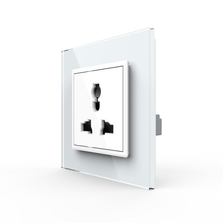 Розетка универсальная 1 модуль Белая Livolo