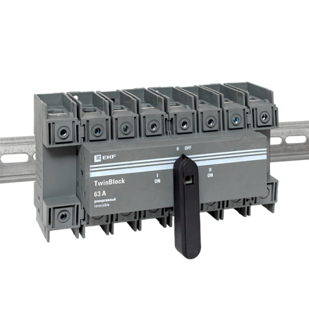 Рубильник 63A 4П реверсивный c рукояткой для прямой установки TwinBlock EKF