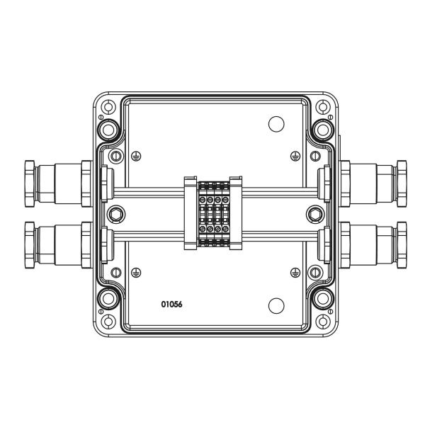 Взрывозащ. клемм. коробка из алюминия TBE-A-17-(4xCBC.2)-2xKH2MHK(B)(D)1Ex e IIC Т5 Gb / Ex tb IIIC T95°C Db IP66 DKC