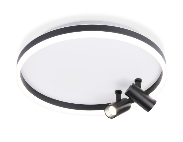 Потолочный светодиодный светильник с пультом управления FL5113/1+2 WH/BK белый/черный 43W 3000K-6400K D500*130 (ПДУ ИК) Ambrella Light