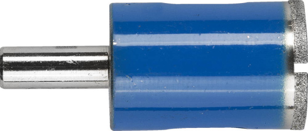 Сверло алмазное трубчатое для дрели d 22 мм по стеклу и керамике, Р100, цилиндрический хвостовик, Профессионал ЗУБР