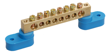 Шина N "ноль" на двух угловых изоляторах ШНИ-6х9-8-У2-С IEK