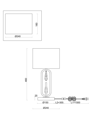 Настольный светильник 1*E14 40Вт Латунь IP20 Riverside FR1007TL-01BS Freya