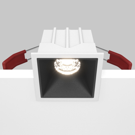 Встраиваемый светильник LED 10Вт Бело-черный IP20 Downlight DL043-01-10W4K-SQ-WB Technical Maytoni