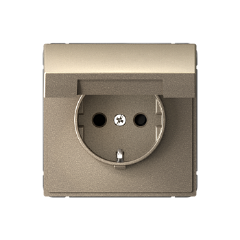 ARTGALLERY РОЗЕТКА с заземл. со шторк. с крышкой, 16А, IP20, механизм, ШАМПАНЬ Systeme Electric