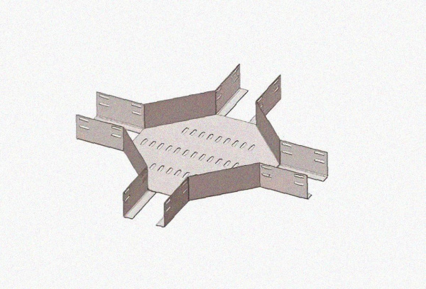 Лоток крестообразный глухой КМГ 300х80 УТ1,5, оцинкованный лист S1,0