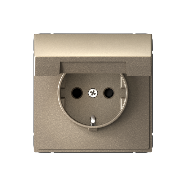 ARTGALLERY РОЗЕТКА с заземл. со шторк. с крышкой, 16А, IP20, механизм, ШАМПАНЬ Systeme Electric