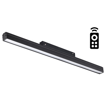 Трековый св-к димм.с ДУ,со сменой цв.темп.IP20 LED 3000~6500К 24W 48V черный FLUM NOVOTECH