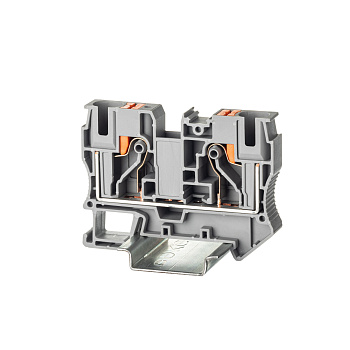 Клемма проходная, зажим push-in, 2 точки подключения, 10 кв.мм, серая DKC