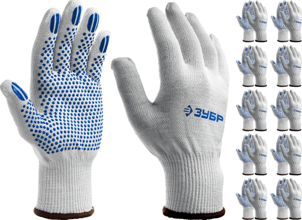 Перчатки с точками увеличенного размера ТОЧКА+, мягкое покрытие, ПВХ-гель покрытием, 10 пар, размер L-XL ЗУБР