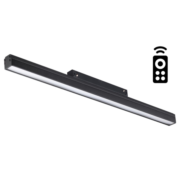 Трековый св-к димм.с ДУ,со сменой цв.темп.IP20 LED 3000~6500К 24W 48V черный FLUM NOVOTECH