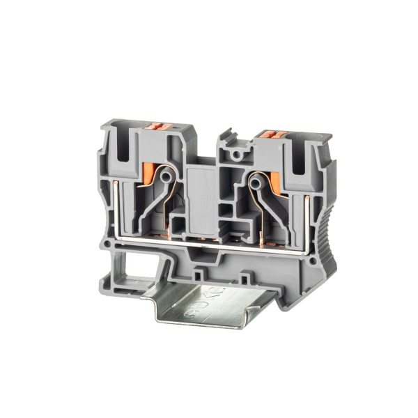 Клемма проходная, зажим push-in, 2 точки подключения, 10 кв.мм, серая DKC