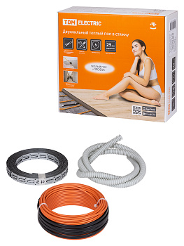 Двухжильный теплый пол в стяжку "ПРОФИ", 15 м, 300 Вт, S укладки 1,7-2,4 м², TDM