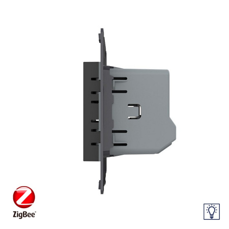 Одноклавишный проходной сенсорный диммер ZigBee, цвет черный (механизм) Livolo