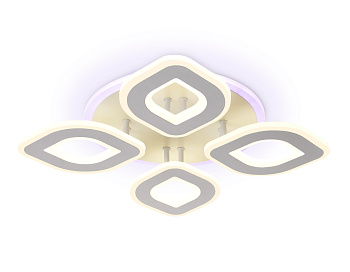 Потолочный светодиодный светильник с пультом FA8841/4 WH белый 3000K/4200K/6400K 80W 500*500*80 (ПДУ РАДИО 2.4G) Ambrella Light