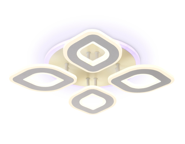 Потолочный светодиодный светильник с пультом FA8841/4 WH белый 3000K/4200K/6400K 80W 500*500*80 (ПДУ РАДИО 2.4G) Ambrella Light