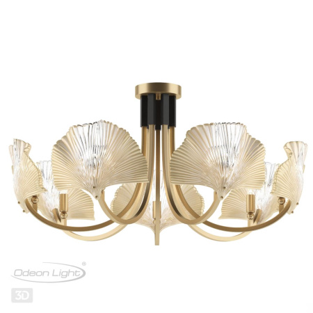 Люстра E14 7*40W VENTAGLIO золотой/чёрный/стекло ODEON LIGHT