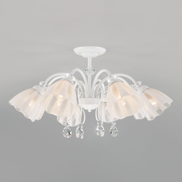 Потолочная люстра с плафонами 8*E27 60Вт белый IP20 Floranse (30155/8 белый) Eurosvet