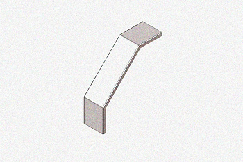 Крышка лотка замкового КЛСЗ 500х100-90 УТ1,5 для поворота трассы вниз на 90, оцинкованный лист, S0,8