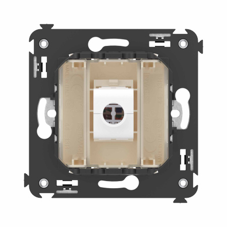 Компьютерная розетка RJ-45 без шторки в стену, кат.6 одинарная, "Avanti", "Ванильная дымка" DKC