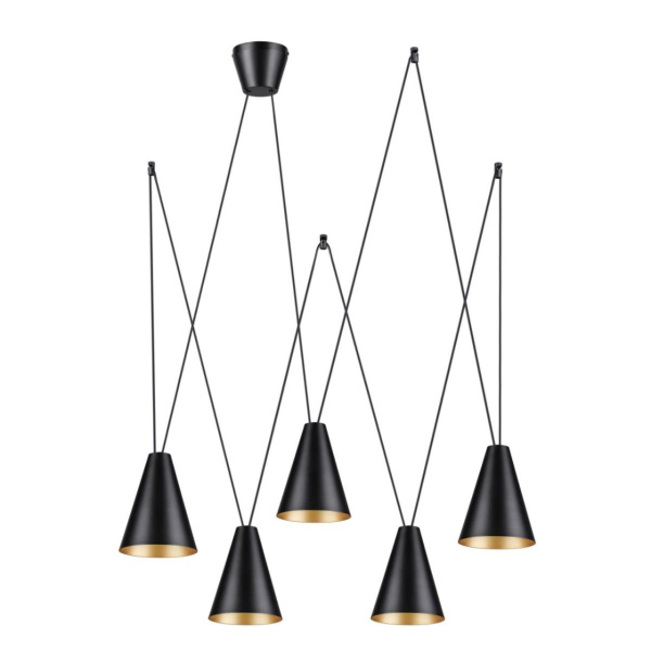 Св-к подвесной E27 5*40W 220V BROOKS черный,матовое золото LUMION