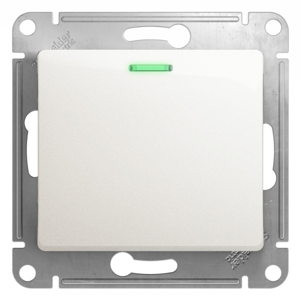 GLOSSA 1-клавишный ВЫКЛЮЧАТЕЛЬ с подсветкой, сх.1а, 10АХ, механизм, ПЕРЛАМУТР Systeme Electric