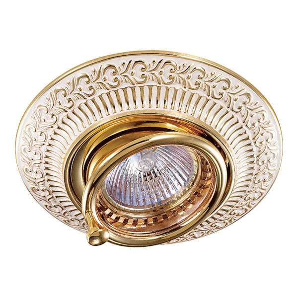 Встр.св-к IP20 GX5.3 50W 12V VINTAGE белый/золото D NOVOTECH