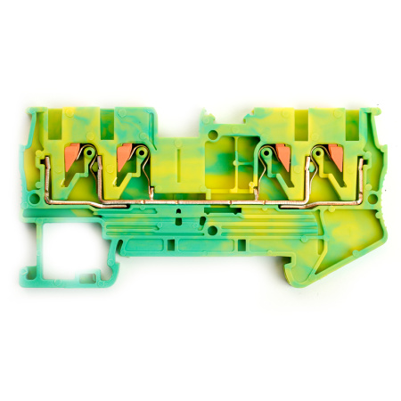 Зажим пружинный, 4-проводной проходной ЗНИ - 2,5, JXB PT 2,5, желтый,зеленый LD574-1-25 STEKKER