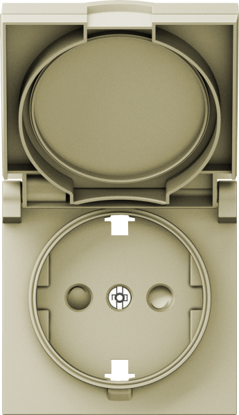Donel A07 шампань накладка для розетки Schuko с заземлением, с крышкой, 16A 250 В~, серия DB