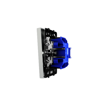 Проходной переключатель встраиваемый Voltum S70 одноклавишный с подсветкой 10А, (сталь)