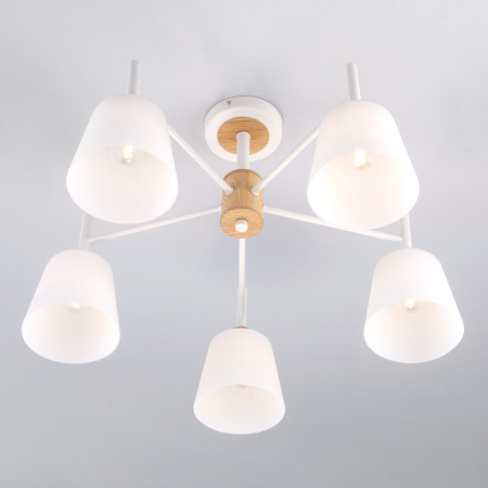 Потолочная люстра с плафонами 5*E27 60Вт белый IP20 Fresco (70085/5 белый) Eurosvet