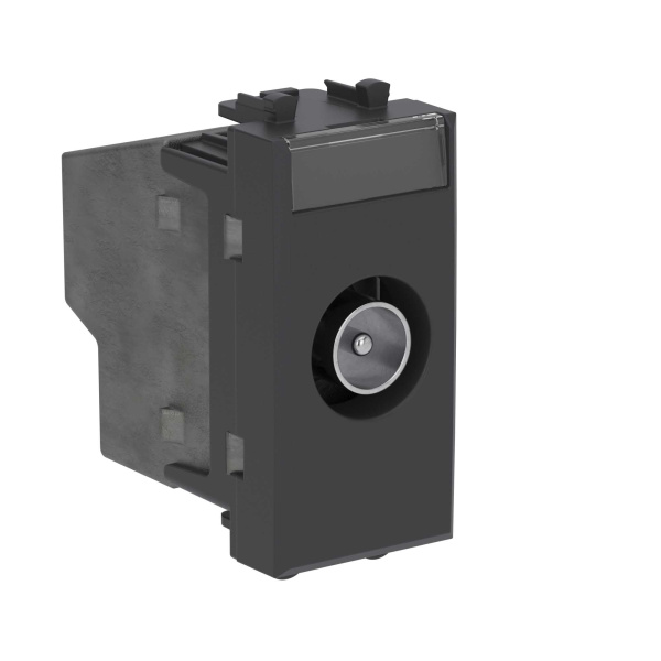 Розетка TV оконечная модульная, "Avanti", "Черный матовый", 1 модуль DKC