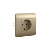 Розетка с/з со шторками, 16А, шампань NEW3-E CHINT