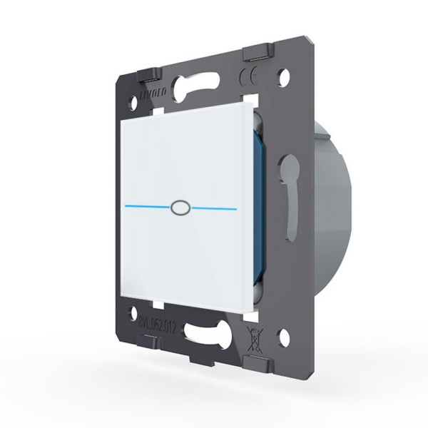 Выключатель Quadro 1 клавиша Белый (механизм) Livolo