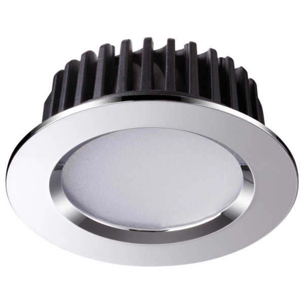 Встр.св-к IP44 LED 3000K 10W 100-265V DRUM хром NOVOTECH