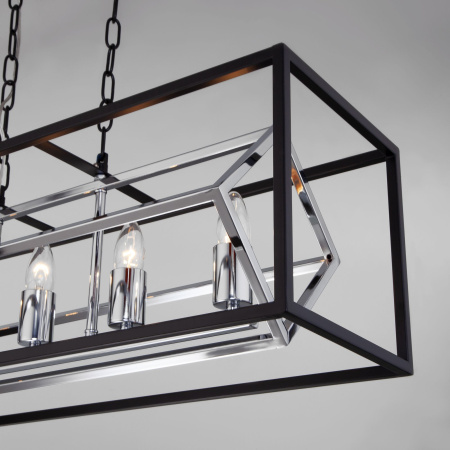 Подвесной светильник в стиле лофт 5*E27 60Вт хром, черный IP20 (70122/5 черный) Eurosvet