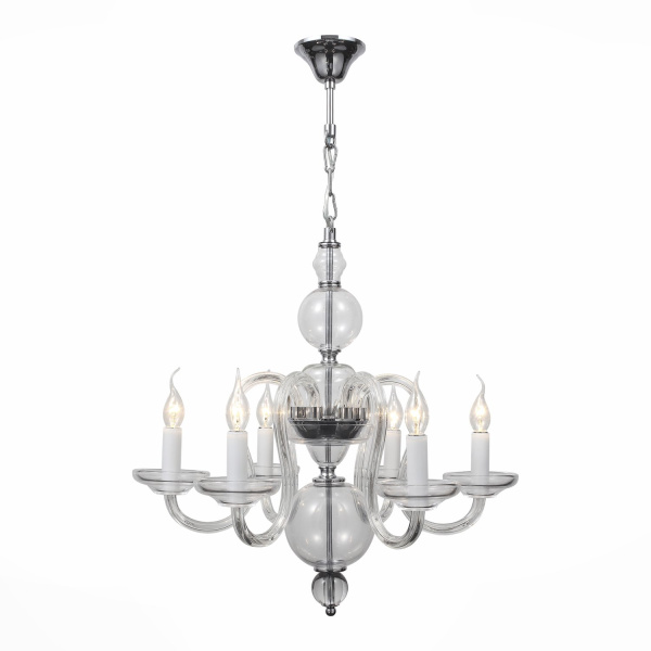Люстра подвесная Хром, Прозрачный/Прозрачный E14 6*40Вт SL757.103.06 ST LUCE