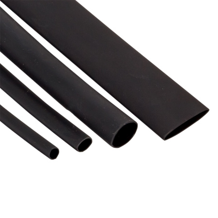 Набор ТУТк клеевые нг черные, Разного диаметра (3/1, 4,8/1,6, 6/2, 9/3, 12/4) 21шт по 100мм, PROxima EKF