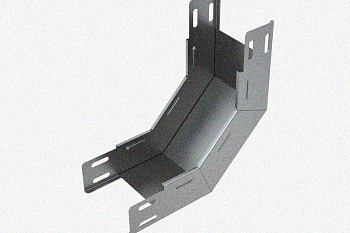 Лоток замковый глухой КПЗГ 100х65-90 УХЛ1 для поворота трассы вверх на 90, горячее цинкование, S1,0