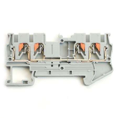 Зажим пружинный, 4-проводной проходной ЗНИ - 2,5, JXB PT 2,5, серый LD574-1-25 STEKKER