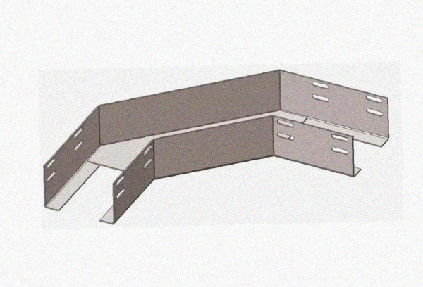 Лоток угловой глухой КГГ 200х100-90 ДК У3 поворот на 90 двухканальный, окрашенный, S1,5