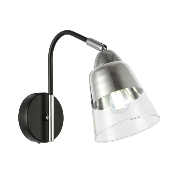 Бра Черный, Хром/Прозрачный E27 1*40Вт SLE102901-01 EVOLUCE