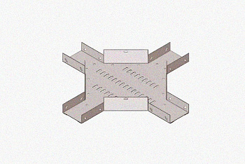 Лоток крестообразный замковый глухой КМЗГ 400х50 УТ1,5, оцинкованный лист, S1,0