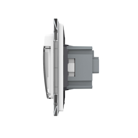 Розетка с крышкой 1 модуль Белая Livolo