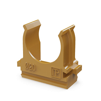 Крепёж-клипса для труб АБС-пластик бук d20 мм (100шт/1500шт уп/кор) Промрукав