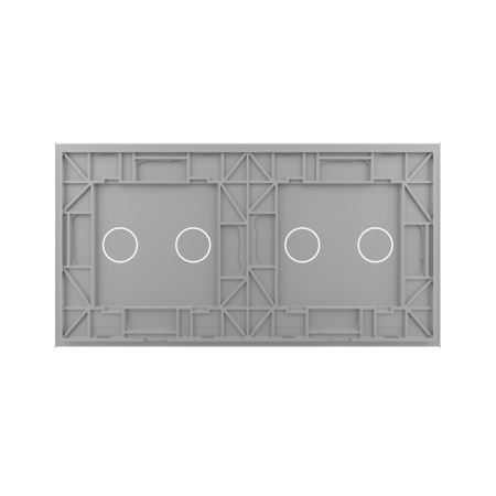 Панель для двух двухклавишных выключателей серая Livolo