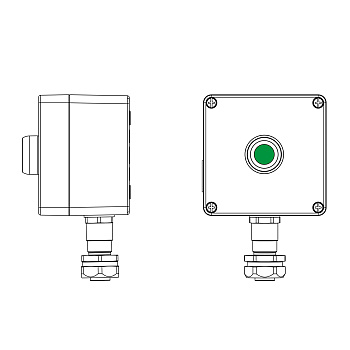 Взрывозащ. пост упр. из алюминия CPE-A-12-(1xP1G(11))-1xKAEPM2MHK-20(C)1Ex d e IIC Т5 Gb / Ex tb IIIC T95°C Db IP66 DKC