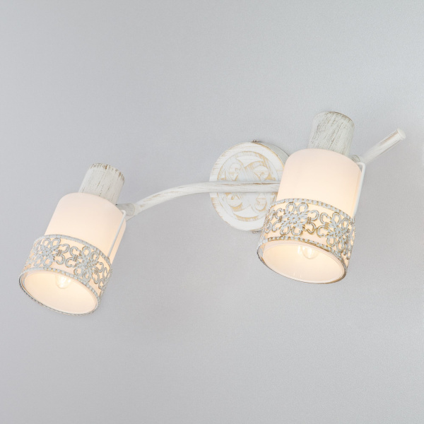 Настенный светильник 2*E14 40Вт белый с золотом IP20 Silvia (20025/2 белый с золотом) Eurosvet